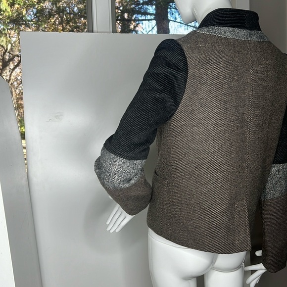 April May Sz S Gray Brown Wool Zip Button Jacket - Picture 8 of 8